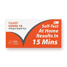 Load image into Gallery viewer, iHealth COVID-19 Antigen Rapid Test, 2 Tests per Pack,FDA EUA Authorized OTC at-Home Self Test, Results in 15 Minutes with Non-invasive Nasal Swab, Easy to Use &amp; No Discomfort
