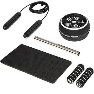 Fitness Invention Ab Roller Wheel - 3-IN-1 Ab Wheel Roller with Knee Mat and Jump Rope - Ab Roller Wheel for Abdominal Exercise - Ab Workout - Home Workout Equipment - Abs Wheel Roller - Abs Roller
