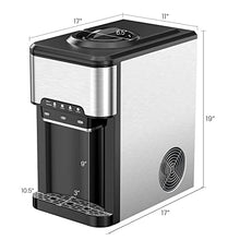 Load image into Gallery viewer, PETSITE Countertop Water Cooler Dispenser with Ice Maker, 3 in 1 Top-Loading Hot &amp; Cold Water Dispenser 5 Gallon, 48 LBS Daily-Ice, Portable Ice Cube Makers Machine for Home Kitchen Office Bar
