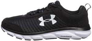 Under Armour mens Charged Assert 8 Running Shoe, Black/White, 11 US