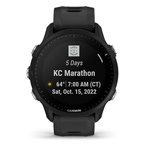 Garmin Forerunner® 955 Solar, GPS Running Smartwatch with Solar Charging Capabilities, Tailored to Triathletes, Long-Lasting Battery, Black