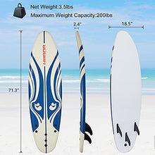 Load image into Gallery viewer, Kintness Surfboard with Eps Core Leash and Fins Bodyboard Longboard for Adults and Kids Outdoor Surfing
