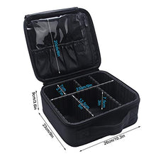 Load image into Gallery viewer, Relavel Travel Makeup Train Case Makeup Cosmetic Case Organizer Portable Artist Storage Bag with Adjustable Dividers for Cosmetics Makeup Brushes Toiletry Jewelry Digital Accessories Black
