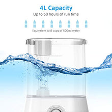 Load image into Gallery viewer, Homech Quiet Ultrasonic Humidifier,Cool Mist Humidifiers for Bedroom Home Baby (4L/1.06 Gallon) 12-60 Hours,Easy to Clean, 360° Nozzle,Waterless Tank Removal Auto Shut-Off (White)
