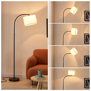Arc Floor Lamp, LED Floor Lamp with Shade, Ambimall Adjustable Standing Lamp Modern Design, Mid Century Modern Floor Lamp for Living Room, Bedroom, Dining Room, Study Room and Office(Without Bulb)