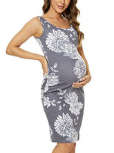 Load image into Gallery viewer, Liu &amp; Qu Women&#39;s Maternity Sleeveless Tank Dresses Side Ruching Bodycon Dress for Daily Wearing or Baby Shower
