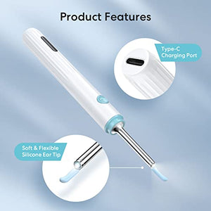 Ear Wax Removal, Ear Cleaner with Camera, Ear Wax Removal Tool with 1080p HD, Wireless Otoscope with Light, Ear Wax Removal Kit for iPhone，ipad, Android Phones