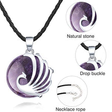 Load image into Gallery viewer, Peacock Crystal Pendant Necklace Chakra Healing Women's Pendant Meditation Aura Stone Jewelry Lucky Blessing Gift (Green Aventurine)
