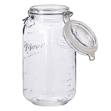 Load image into Gallery viewer, Mason Craft &amp; More Airtight Kitchen Food Storage Clear Glass Clamp Jars, 2 Pack of 67 Ounce (2 Liter) Large Clamp Jar
