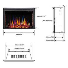 Load image into Gallery viewer, R.W.FLAME 39" Electric Fireplace Insert,Freestanding &amp; Recessed Electric Stove Heater,Touch Screen,Remote Control,750W-1500W with Timer &amp; Colorful Flame Option
