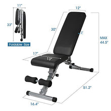 Load image into Gallery viewer, ER KANG Adjustable Weight Bench, 600 lbs Weight Capacity Foldable Workout Bench, Decline/Incline/Flat for Home Gym, Strength Training, Weightlifting
