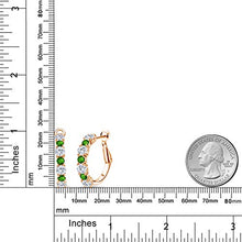 Load image into Gallery viewer, 18K Rose Gold Plated Silver Hoop Earrings Forever Classic Round 1.84ct (DEW) Created Moissanite by Charles &amp; Colvard and Simulated Tsavorite
