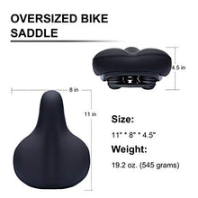 Load image into Gallery viewer, OXYVAN Bike Seat Most Comfortable Universal Replacement Bicycle Seat Cushion Dual Shock Absorbing Ball Wide Bicycle Saddle for Men Women, Black
