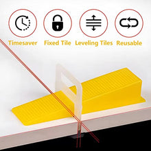 Load image into Gallery viewer, Reusable Leveling Wedges,Reusable Tile Leveling System Wedges for 1/8" Spacers,1/16" Spacers,1/32" Spacersand Tile Leveling System Kit,for Tile Leveler Installation (500Pcs, Yellow)
