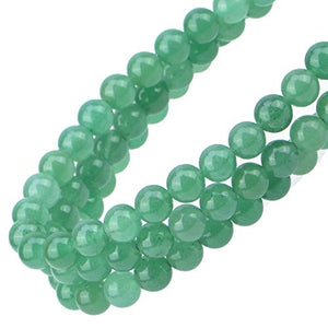 100Pcs Natural Crystal Beads Stone Gemstone Round Loose Energy Healing Beads with Free Crystal Stretch Cord for Jewelry Making (Green Aventurine, 6MM)