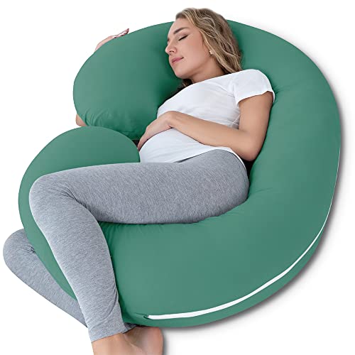 INSEN Pregnancy Pillow, C Shape Full Body Pillow and Maternity Support ( Organic Cotton Cover)- Support for Back, Hips, Legs, Belly for Pregnant Women