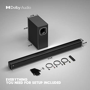 Sound Bar with 【Dolby】, 2.1 CH TV Soundbar with Subwoofer Works with 4K&HD TVs (D2, 200W)
