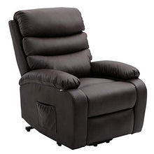 Load image into Gallery viewer, Homegear PU Leather Power Lift Electric Recliner Chair with Massage, Heat and Vibration with Remote Brown
