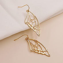 Load image into Gallery viewer, 14K Gold Plated Metal texture butterfly element earrings simple and fashionable temperament butterfly wing earrings for Women Girl Gifts Valentines/Birthday/ Anniversary / Mother’s Day
