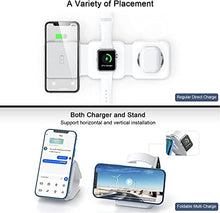 Load image into Gallery viewer, UCOMX Nano 3 in 1 Wireless Charger,Magnetic Foldable 3 in 1 Charging Station,Fast Wireless Charging Pad,Compatible with iPhone 14/Pro/Max/Plus/13/12 Series,AirPods 3/2/Pro,iWatch(Adapter Included)
