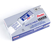 Load image into Gallery viewer, Pentel Hi-Polymer Block Eraser, Large, White, Pack of 10 ZEH-10 Erasers (ZEH10PC10)
