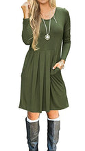 Load image into Gallery viewer, LILBETTER Women&#39;s Long Sleeve Simple Loose Casual Dress with Pockets (Olive,Medium)
