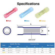 Load image into Gallery viewer, 100pcs PA66 Nylon 22-16 AWG Wire Connectors Electrical Crimp Butt Connector Fully Insulated Splice Wire Terminals Red
