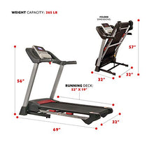 Load image into Gallery viewer, Sunny Health &amp; Fitness Electric Folding Treadmill with LCD and Pulse Monitor, 265 LB Max Weight, Tablet Holder, Bluetooth Speakers and USB Charging - SF-T7917,Black
