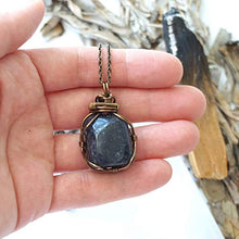 Load image into Gallery viewer, Real Raw Sapphire Pendant Necklace - Natural Blue Crystal Gemstone Virgo September Birthstone - 24 Inch - Unisex Birthday Gifts Anniversary Men Women Jewelry
