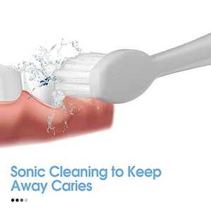 Kids Electric Toothbrushes, Electric Toothbrush Kids Sonic Toothbrush Electronic Toothbrush, Battery Power Tooth Brush with Replacement Heads, IPX7 Waterproof, Blue