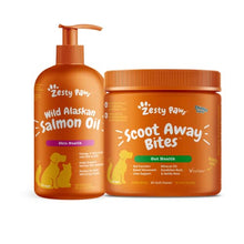 Load image into Gallery viewer, Pure Wild Alaskan Salmon Oil for Dogs &amp; Cats - Omega 3 Skin &amp; Coat Support + Scoot Away Soft Chews for Dogs - with Bromelain
