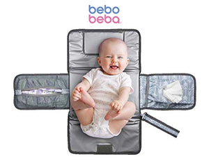 Baby Portable Changing Pad | Waterproof | Foldable Pad with Stroller Strap & Pocket for Diapers & Wipes | Changing Organizer Bag for Toddlers Infants & Newborns | Perfect Baby Shower Gift
