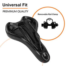 Load image into Gallery viewer, Comfortable Bike Seat Men Woman, Mountain Bicycle Saddle Padded Gel Comfort Road Exercise Bikes Cushion Waterproof Shock Absorbing Pain Relief Breathable - grey
