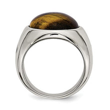 Load image into Gallery viewer, ICE CARATS Stainless Steel Tigers Eye Band Ring Size 10.00 Man Fashion Jewelry for Dad Mens Gifts for Him
