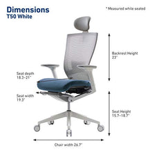 Load image into Gallery viewer, SIDIZ T50 Highly Adjustable Ergonomic Office Chair (TNB500HLDA): Advanced Mechanism for Customization/Extreme Comfort, Headrest, Ventilated Mesh Back, Lumbar Support, 3D Arms, Seat Slide/Slope (Blue)
