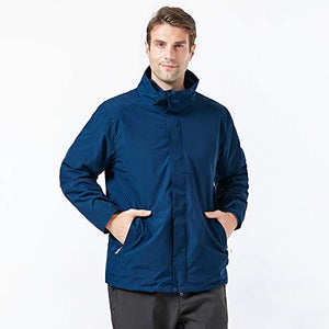 3 in 1 Outdoor Jackets Softshell Windbreaker Waterproof Hooded Rain Coat Warm Fleece Jackets for Men Women Skiing Climbing Traveling