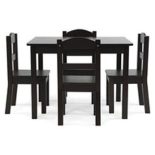 Load image into Gallery viewer, Humble Crew Kids Wood Table &amp; 4 Chair Set, 5-Piece, Espresso
