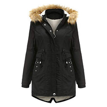Load image into Gallery viewer, LUOMIO Women&#39;s Waterproof Ski Jacket Warm Winter Snowcoat Mountain Windbreaker Hooded Raincoat Removable Collar Coat Black
