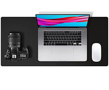 Load image into Gallery viewer, Leather Desk Pad Protector,Mouse Pad,Office Desk Mat,Non-Slip PU Leather Desk Blotter,Laptop Desk Pad,Waterproof Desk Writing Pad for Office and Home (Black,23.6&quot; x 13.7&quot;)
