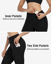 Load image into Gallery viewer, CHRLEISURE Leggings with Pockets for Women, High Waisted Tummy Control Workout Yoga Pants 3 Pack 2Black1Gray L
