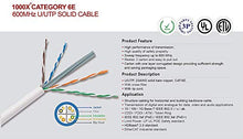 Load image into Gallery viewer, CAT6E Plenum (CMP), 1000ft, UTP 23AWG, Solid Pure Copper, 600MHz, UL Certified, Easy to Pull (Reelex II) Box, Bulk Ethernet Cable in White
