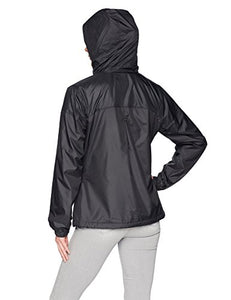 Columbia Women's Flash Forward Lined Windbreaker Jacket, Shark/Black, Medium