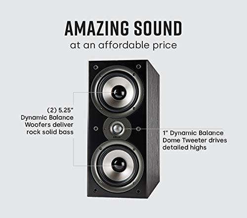 Load image into Gallery viewer, Polk Audio Monitor 40 Series II Bookshelf Speaker (Black, Pair) - Big Sound, High Performance | Perfect for Small or Medium Size Rooms