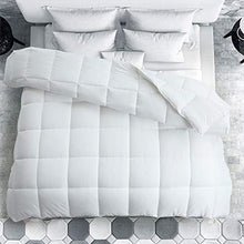 Load image into Gallery viewer, MAEVIS Soft King Size Comforter All Season Lightweight Quilted Down Alternative Fluffy White Comforter Skin Friendly Breathable Cooling Hypoallergenic Microfiber Filling

