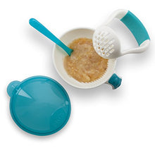 Load image into Gallery viewer, Nuby Garden Fresh Mash N' Feed Bowl with Spoon and Food Masher, Colors May Vary
