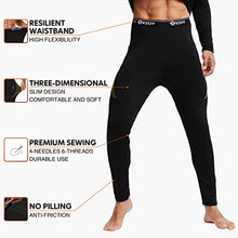 Load image into Gallery viewer, Thermal Underwear for Men, CL convallaria Long Johns Winter Hunting Gear Sport Base Layer Top and Bottom Set Midweight Black L
