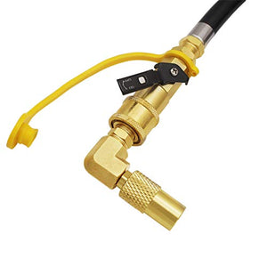 MCAMPAS 12FT 1/4" Quick Connect Fittings Propane Hose with Elbow Adapter Converter for 17" and 22" Blackstone Tabletop Camper Grill Hook Up RV Motorhomes