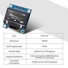 Load image into Gallery viewer, MakerFocus 4pcs I2C OLED 0.96 Inch OLED Display Module IIC SSD1306 128 64 LCD White with Du-pont Wire 40-Pin Female to Female for Ar duino UNO R3 STM
