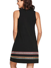 Load image into Gallery viewer, Romwe Women's Summer Boho Sleeveless Embroidered Hem Loose Casual Tank Dress Black M
