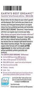 Earth's Best Organic Low Lactose Sensitivity Infant Formula with Iron, Milk-Based Powder, 35oz.
